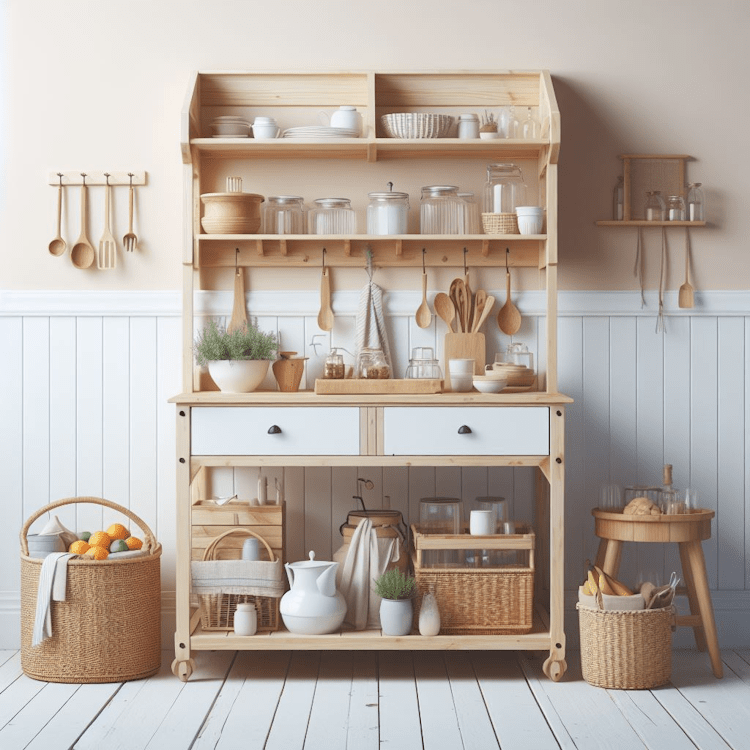 DIY kitchen cart rustic style