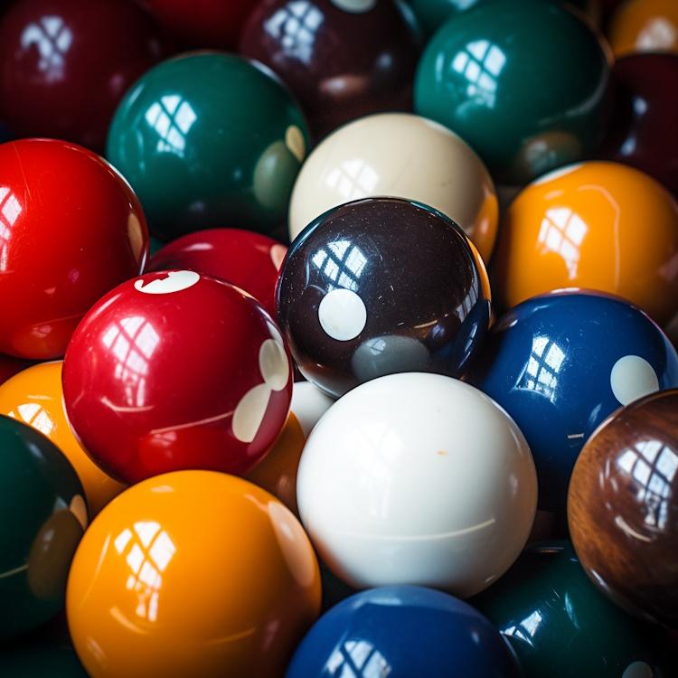 brightly colored pool table balls