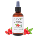 PURA D'OR 4 Oz Organic Rosehip Seed Oil 100% Pure Cold Pressed USDA Certified All Natural Moisturizer For Anti-Aging, Acne Scar Treatment