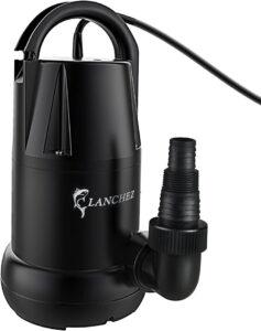  Lanchez Submersible Sump Pump 3/4 HP 4450 GPH, Utility Pump for Clean/Dirty Water Removal, Transfer Water Pump for Swimming Pool Garden Pond Basement, Drain