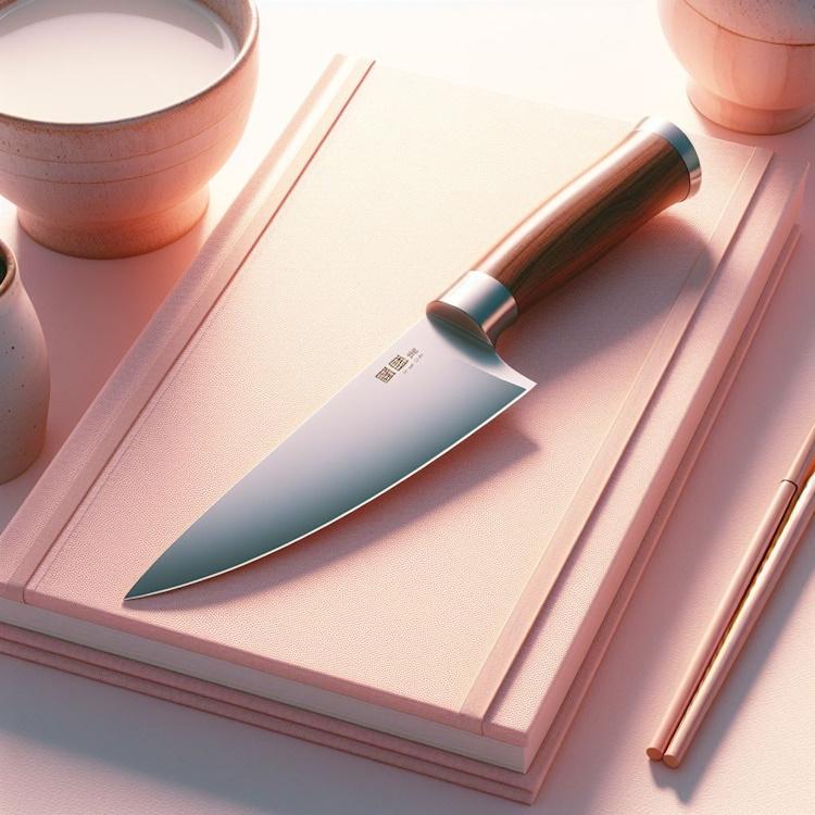 Chukabocho, a Japanese kitchen knife, in a bright and sparse setting