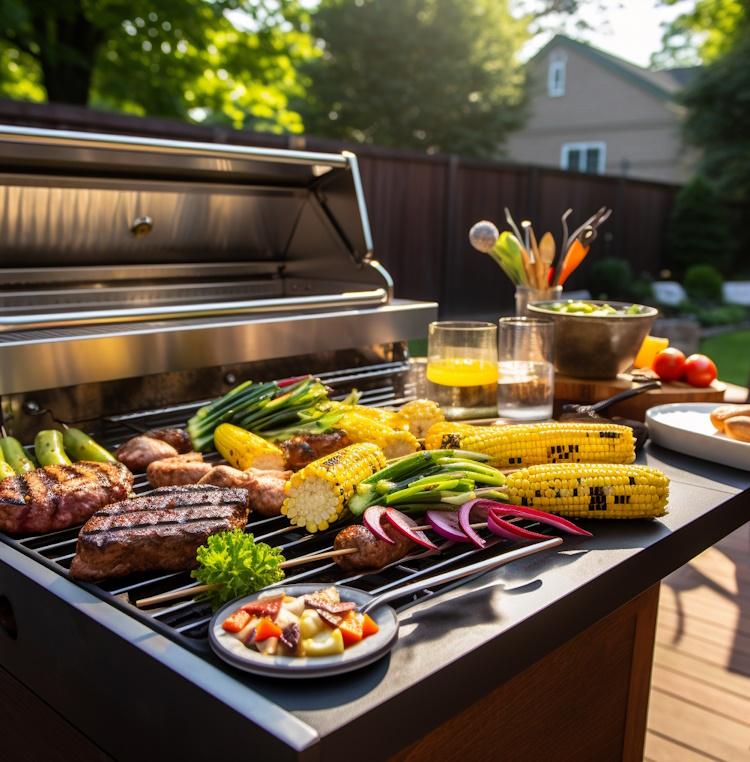 stainless steel gas grill summer feast