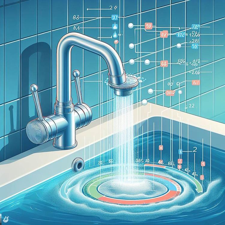 Visual representation depicting the effects of water pressure on faucet flow.