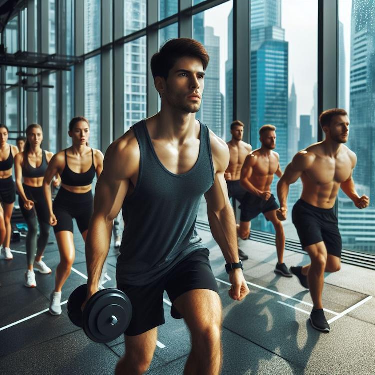 Energizing Your Lifestyle: The L-Carnitine Way, A group of people doing high-intensity interval training in a modern gym
