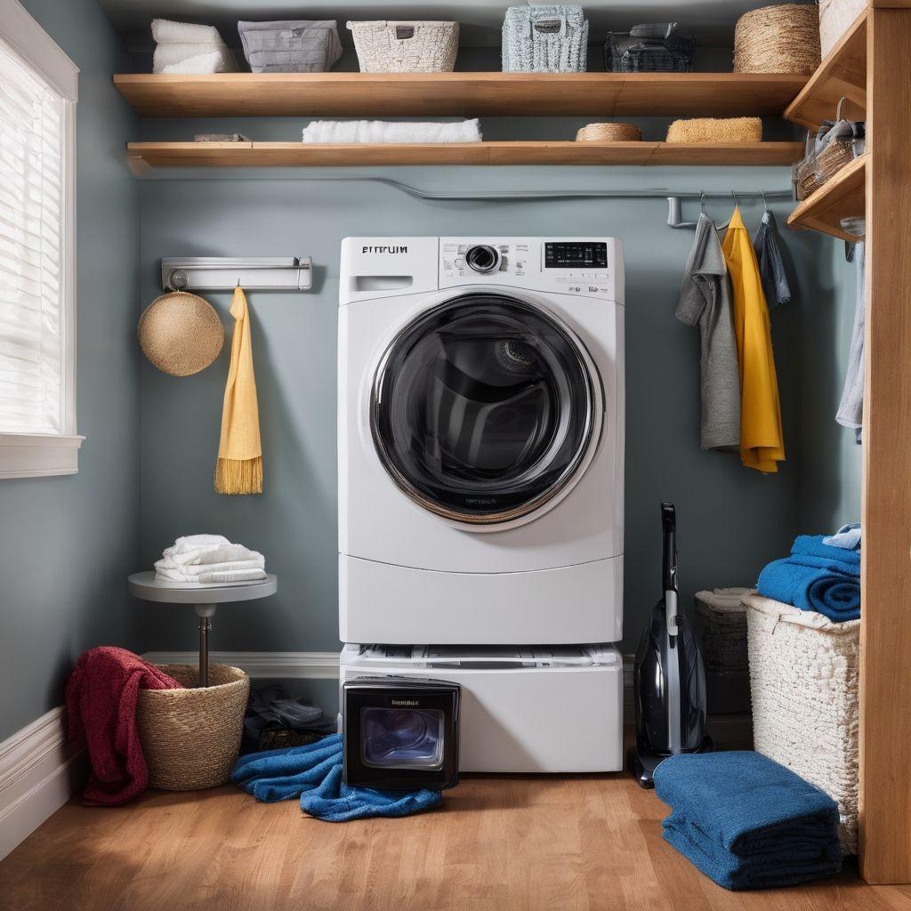 A well-maintained laundry room with a clean and clear dryer vent, showing the value of diy dryer vent cleaner info