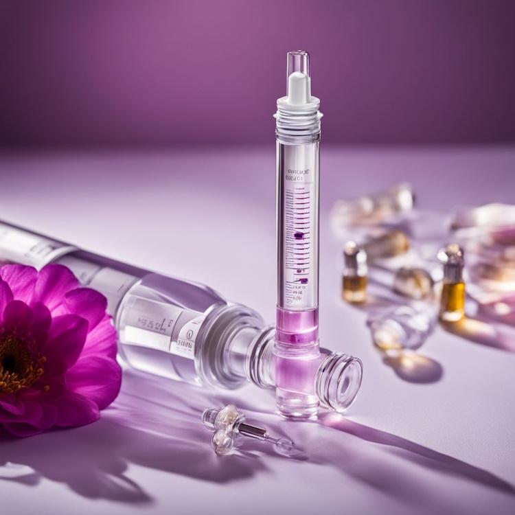 A photo of injectable fillers and syringe in a clinical setting.