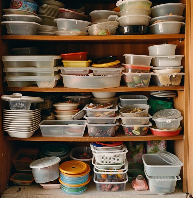 10 Creative Kitchen Plastic Container Storage Ideas