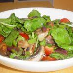 Warm Spinach, Mushroom Salad