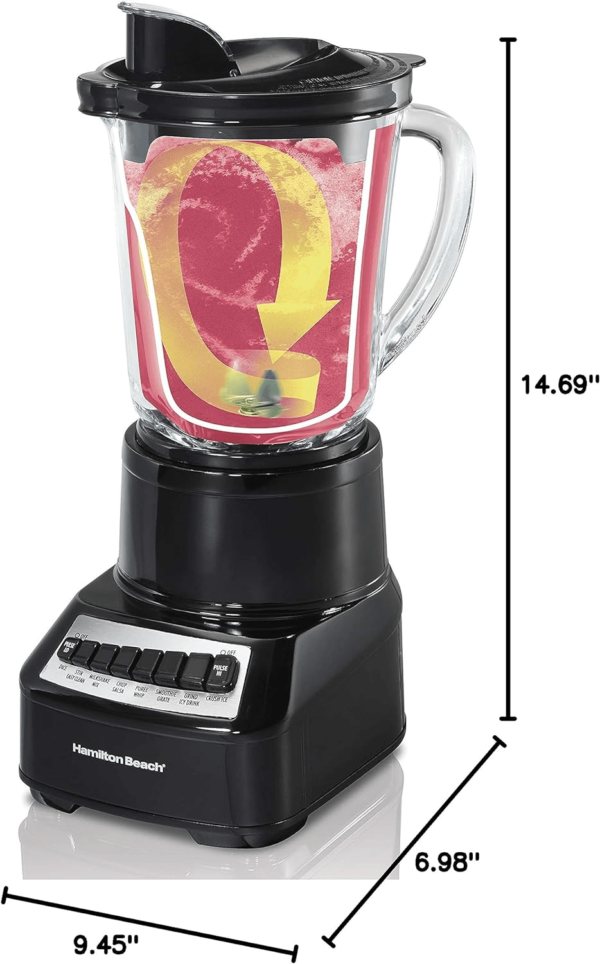 Hamilton Beach Wave Crusher Blender For Shakes and Smoothies With 40 Oz Glass Jar and 14 Functions, Ice Sabre Blades & 700 Watts