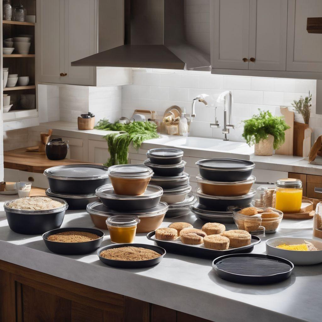 A collection of best non-toxic bakeware materials in a modern kitchen setting.