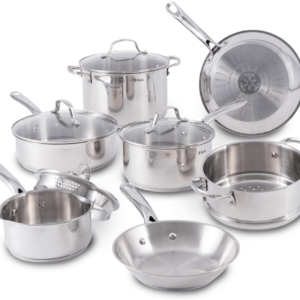 Cuisinart Cookware Set - Professional Performance with Aluminum Encapsulated Base, Mirror Finish, and Drip-Free Pour. Ideal for Home Cooking & Entertaining - 11-Piece Set.