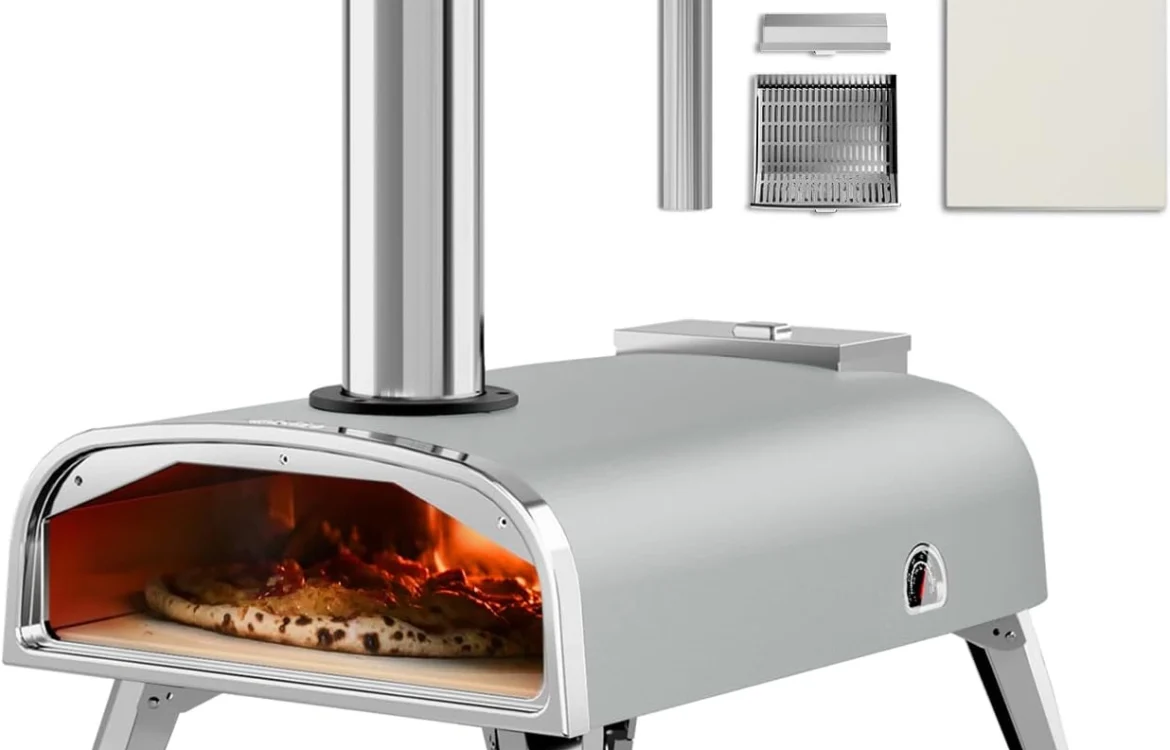 aidpiza Pizza Oven Outdoor 12" Wood Fired Pizza Ovens Pellet Pizza Stove for Outside, Portable Stainless Steel Pizza Oven for Backyard Pizza Maker