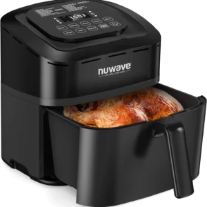 Nuwave BrioAir Fryer 7.25Qt with Patented Linear T Thermal Technology for Crisping, Roasting, Dehydrating, and Reheating Non-Stick, Dishwasher Safe